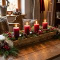 Tafeldecoratie Adventskandelaar kaarsenbak hout L48cm | Floristik24.nl