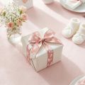 Cadeaulint voor babyvoetjes, doopdecoratie, roze lint, 25 mm, 16 m | Floristik24.nl