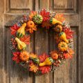 Herfstkrans, deurkrans, Ø30cm, wit, wijnrankdecoratiekrans | Floristik24.nl