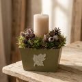 Houten plantenbak, shabby chic stijl, groen, 11×14,5×14 cm | Floristik24.nl