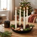 Metalen kaarsenhouder in de vorm van een taart – Zwart, Ø 24 cm – Elegante tafeldecoratie voor 4 kaarsen – 2 stuks | Floristik24.nl