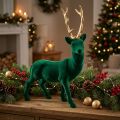 Deco hert staand groen goud kerstdecoratie figuur 40cm | Floristik24.nl