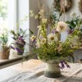 Decoratieve keramische schaal, crèmegrijsgroen, Ø20cm, H16cm | Floristik24.nl