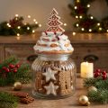 Kerstbonbonnière glas, dennenkoekenpot Ø11cm H21cm | Floristik24.nl