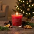 Geurkaars in een glazen geurkaars Kerst Appelkruid H8cm | Floristik24.nl
