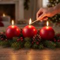 Set van 6 rode bolkaarsen, 100 mm - Perfect voor kerstversiering en feestelijke gelegenheden, lange brandduur | Floristik24.nl