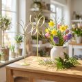 Vlinder Metalen Decoratiestandaard Groen Goud H29cm 2 st | Floristik24.nl