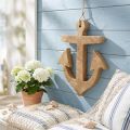 Hangend Anker Mangohout Nautische Hanger Naturel H24.5cm | Floristik24.nl