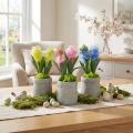 Hyacint kunst in pot geel roze blauw H23cm 3st | Floristik24.nl