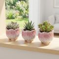 Mini plantenbak keramiek bloem assorti Ø8cm H7cm 3st | Floristik24.nl