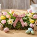 Fluwelen lint Happy Easter sierlint roze 15mm 5m | Floristik24.nl