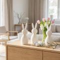 Decoratief konijnenfiguurtje met een opgevouwen look voor een modern interieur, woonkamer of kantoor, 13 cm, 3 stuks | Floristik24.nl