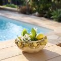 Keramische kom met citroenen – Mediterrane decoratieve kom voor tafel &amp; keuken Ø21,5cm H8,5cm | Floristik24.nl