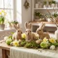 Decoratieve gevlokte zittende paashazen – 2e keus – Lente 10 cm 6 st. | Floristik24.nl