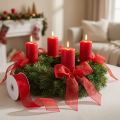 Organza lint met zelfkant lint organza 40mm 50m rood | Floristik24.nl