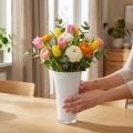 Vaas “Fizzy” Ø16cm H27cm wit, 1 st | Floristik24.nl