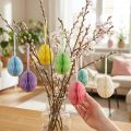 Honingraat eieren om op te hangen Papieren decoratie Paaseieren Kleurrijk 6cm 6 stuks | Floristik24.nl