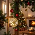LED kerstbal glas lichtketting hartjes Ø15cm | Floristik24.nl