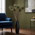 Decoratie met pauwenveren, echte vogelveren, lengte 75-85 cm, 8 stuks | Floristik24.nl