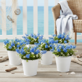 Witte metalen emmers Ø14cm H12cm 6 stuks | Floristik24.nl