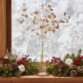 Kunstplant met bonenbloesemtak in metallic design voor Kerstmis, 80 cm, 3 stuks | Floristik24.nl