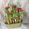 Floristik24 Lente decoratie bloempot ovale metalen plantenschaal met handgrepen vintage 28×15cm