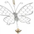 Floristik24 Lentedecoratie, metalen vlinders, Pasen, decoratiehanger vlinder 2st