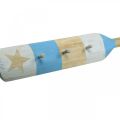 Deco peddelgarderobe maritieme decoratie houten wanddecoratie lichtblauw 1m