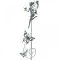 Floristik24 Bloemdecoratie, metalen plug bloemenfee, lente, elf met vlinders, plantenplug 2st