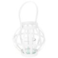 Floristik24 Tuinlantaarn, metaal en glas, hangende kaarsenhouder, wit, Ø18,5 cm