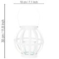 Tuinlantaarn, metaal en glas, hangende kaarsenhouder, wit, Ø18,5 cm | Floristik24.nl