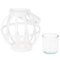 Tuinlantaarn, metaal en glas,