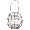Floristik24 Tuinlantaarn met glazen kaarsenhouder, zwart, Ø20cm, H18,5cm