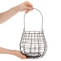 Tuinlantaarn met glazen kaarsenhouder, zwart, Ø20cm, H18,5cm | Floristik24.nl