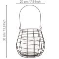 Tuinlantaarn met glazen kaarsenhouder, zwart, Ø20cm, H18,5cm | Floristik24.nl