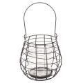 Tuinlantaarn met glazen kaarsenhouder, zwart, Ø20cm, H18,5cm | Floristik24.nl