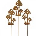 Floristik24 Tuinsteker patina paddenstoel siersteker 10cm 6st