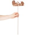 Tuinsteker met egelmotief, roestkleurige decoratie voor zomer en herfst, 53 cm | Floristik24.nl