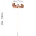 Tuinsteker met egelmotief, roestkleurige decoratie voor zomer en herfst, 53 cm | Floristik24.nl