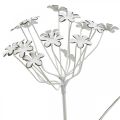 Floristik24 Tuinplug bloem, tuindecoratie, plantplug van metaal shabby chic wit, zilver L52cm Ø10cm 2st