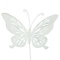 Floristik24 Tuinstekers metaal vlinder wit 14×12,5/52cm 2st
