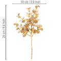 Kunstmatige eucalyptusplant, goudkleurige decoratieve tak voor tafeldecoratie, 24 cm | Floristik24.nl