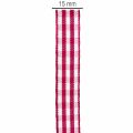 Cadeaulint, geruit rood, 15 mm, 20 m | Floristik24.nl