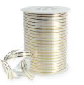 Floristik24 Splitlint 2 gouden strepen op zilver 10 mm 250m