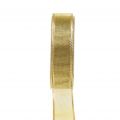 Floristik24 Cadeau lint gouden strepen 25mm 25m