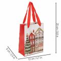 Kerstcadeautas met huisjes en kerstboom, 16 cm, 2 stuks | Floristik24.nl
