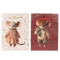 Kerstcadeautasje met muismotief, 16 cm, 2 stuks | Floristik24.nl