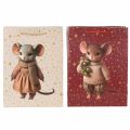Cadeautasje met muismotief en sterren voor Kerstmis, 24 cm, 2 stuks | Floristik24.nl