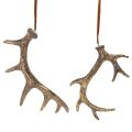 Floristik24 Rustieke decoratieve hangers in de vorm van geweien voor aan de muur of boom, 15 cm, 6 stuks