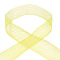 Floristik24 Netband, rasterband, sierband, geel, draadversterkt, 50 mm, 10 m